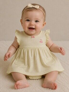 Size 6  months baby girls summer onesie dress